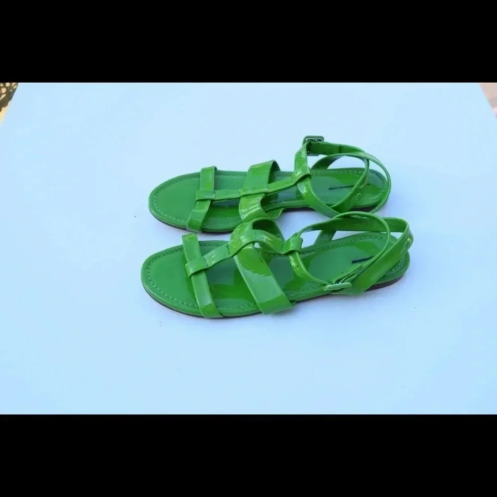 J. Crew patent sandals